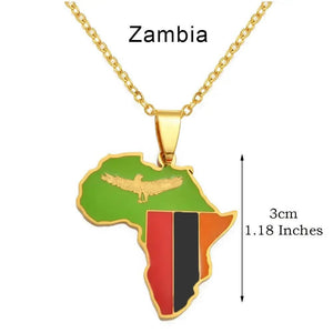 Africa Flag Map Necklace Collection