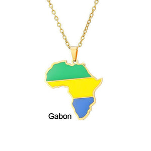 Africa Flag Map Necklace Collection