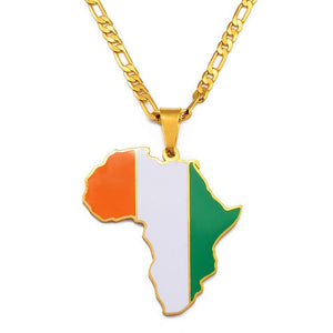 Africa Flag Map Necklace Collection