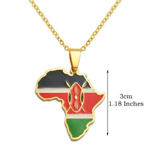 Africa Flag Map Necklace Collection