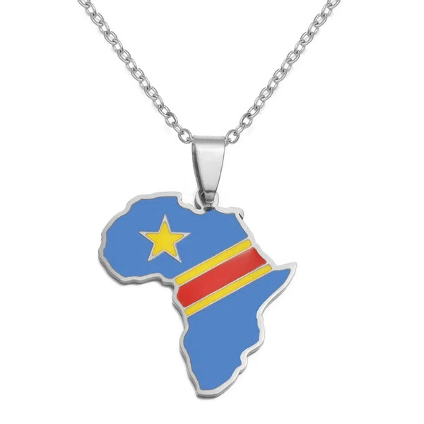 Africa Flag Map Necklace Collection