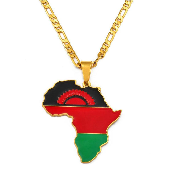 Africa Flag Map Necklace Collection