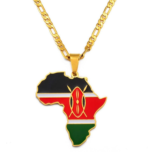 Africa Flag Map Necklace Collection