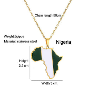 Africa Flag Map Necklace Collection