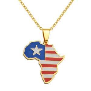 Africa Flag Map Necklace Collection