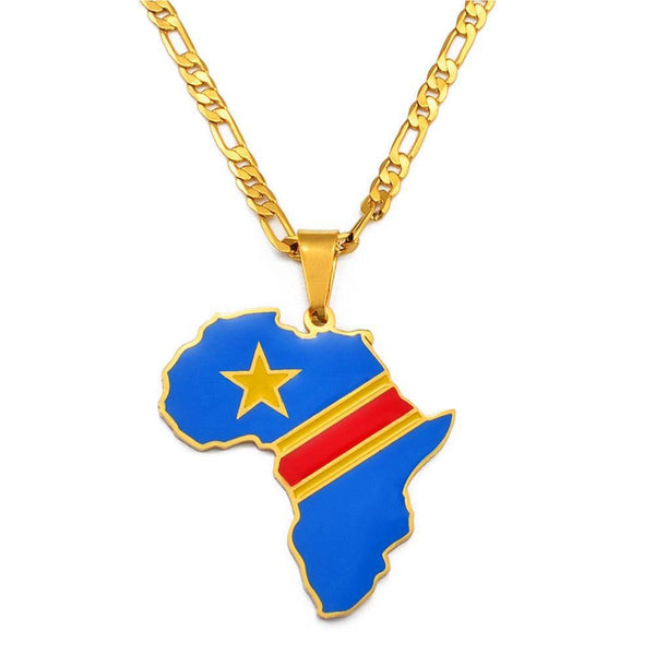 Africa Flag Map Necklace Collection