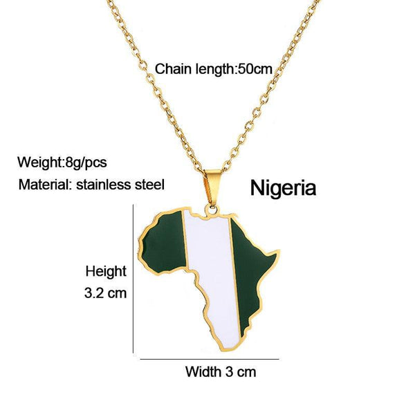 Africa Flag Map Necklace Collection