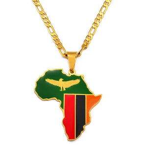 Africa Flag Map Necklace Collection