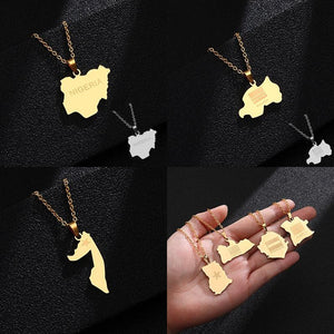 Africa Flag Map Necklace Collection