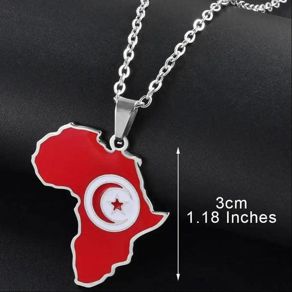 Africa Flag Map Necklace Collection