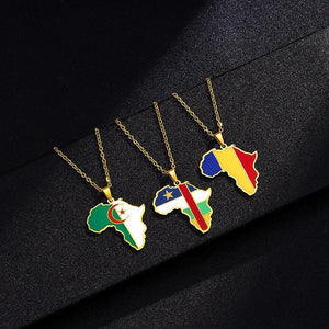 Africa Flag Map Necklace Collection