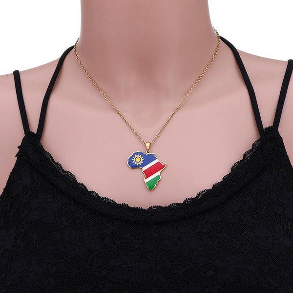 Africa Flag Map Necklace Collection