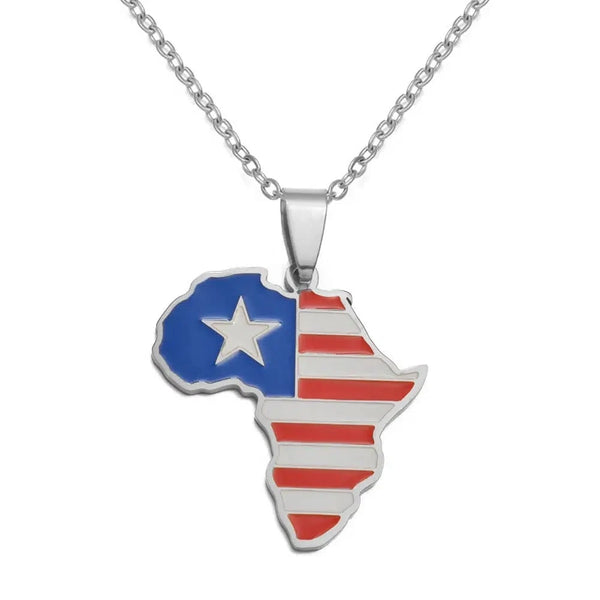 Africa Flag Map Necklace Collection