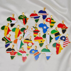 Africa Flag Map Necklace Collection