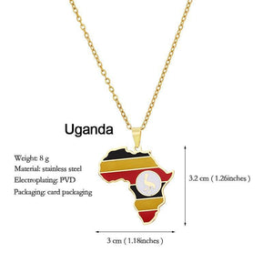 Africa Flag Map Necklace Collection