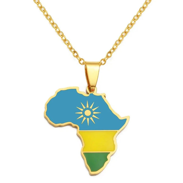 Africa Flag Map Necklace Collection