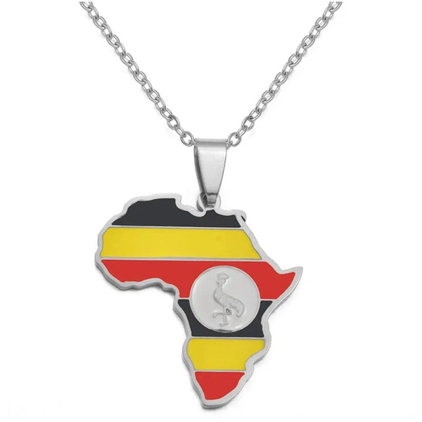 Africa Flag Map Necklace Collection