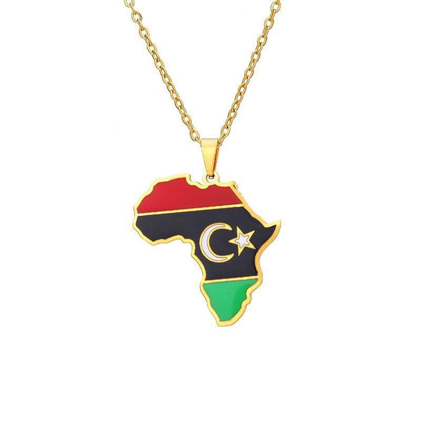 Africa Flag Map Necklace Collection