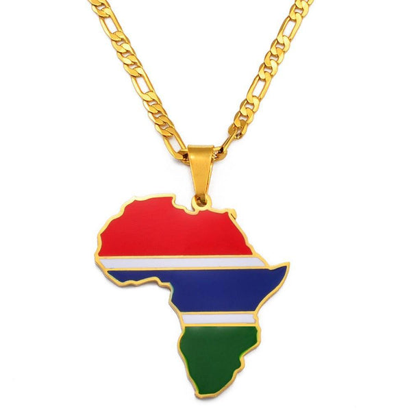 Africa Flag Map Necklace Collection