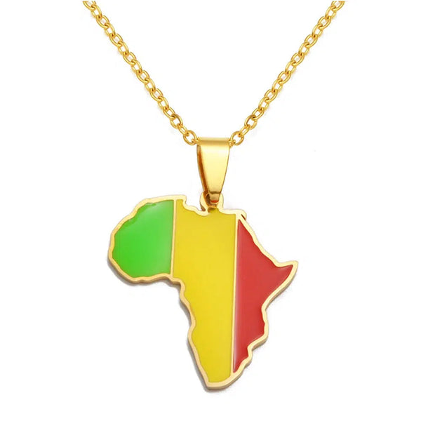 Africa Flag Map Necklace Collection