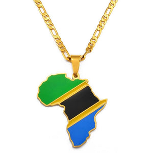 Africa Flag Map Necklace Collection