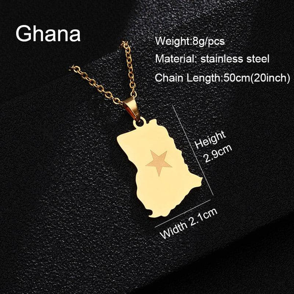 Africa Flag Map Necklace Collection