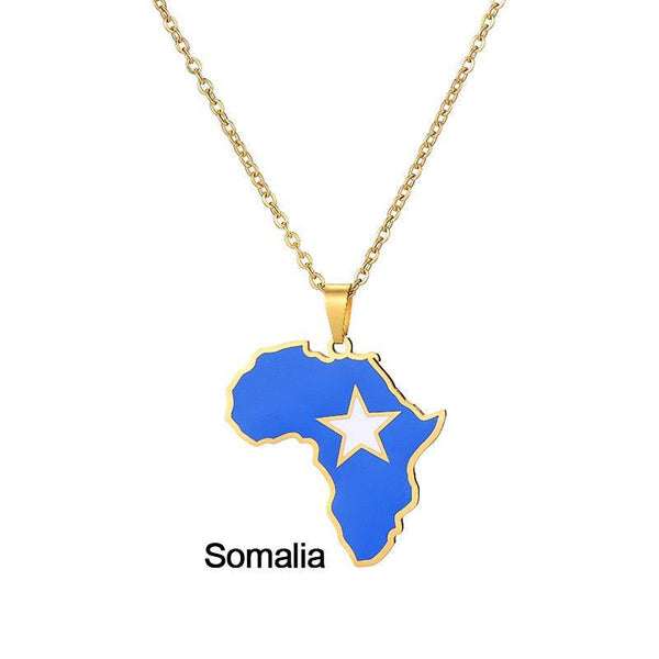 Africa Flag Map Necklace Collection