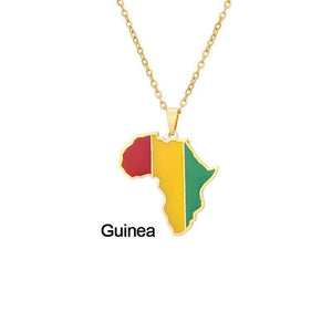 Africa Flag Map Necklace Collection