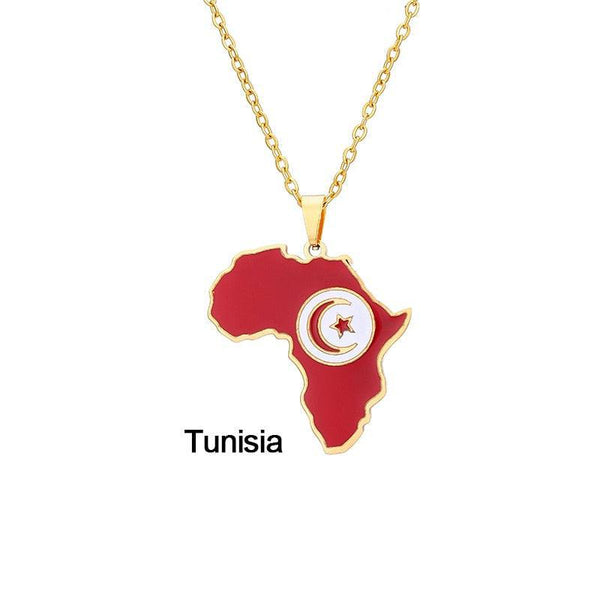 Africa Flag Map Necklace Collection