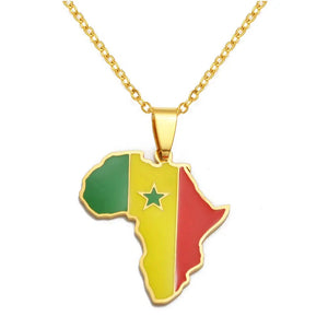 Africa Flag Map Necklace Collection