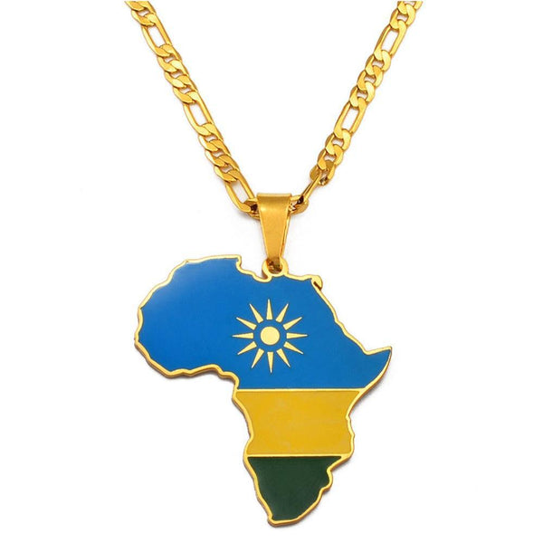 Africa Flag Map Necklace Collection