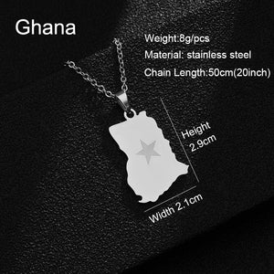 Africa Flag Map Necklace Collection