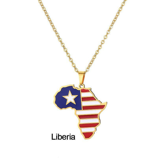 Africa Flag Map Necklace Collection