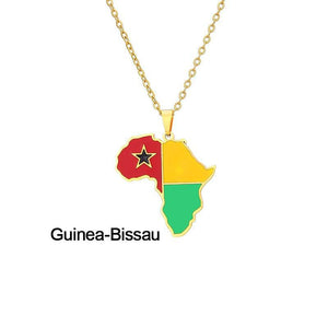 Africa Flag Map Necklace Collection