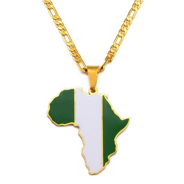 Africa Flag Map Necklace Collection