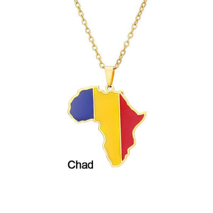 Africa Flag Map Necklace Collection