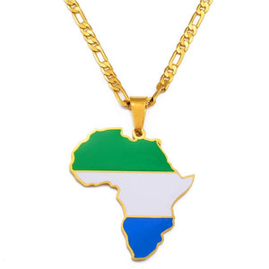 Africa Flag Map Necklace Collection