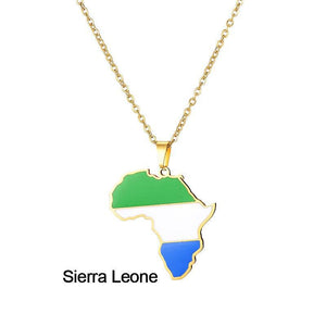 Africa Flag Map Necklace Collection