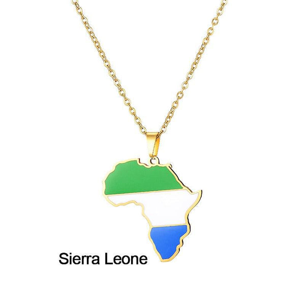 Africa Flag Map Necklace Collection