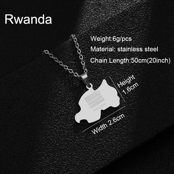 Africa Flag Map Necklace Collection