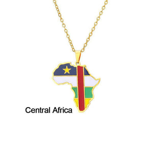 Africa Flag Map Necklace Collection