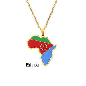 Africa Flag Map Necklace Collection