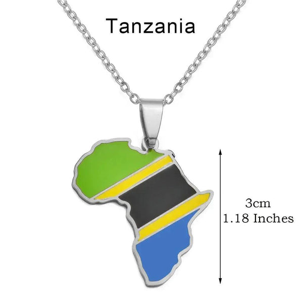 Africa Flag Map Necklace Collection