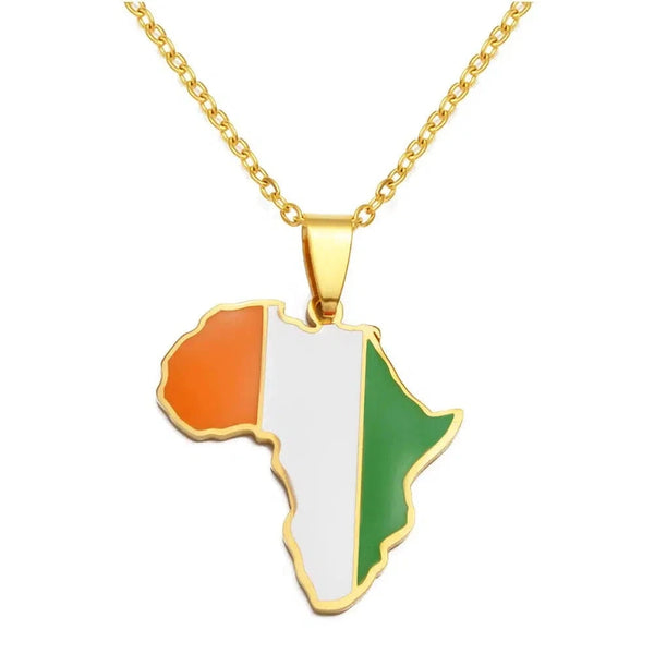 Africa Flag Map Necklace Collection