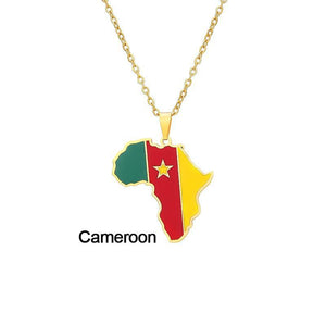 Africa Flag Map Necklace Collection