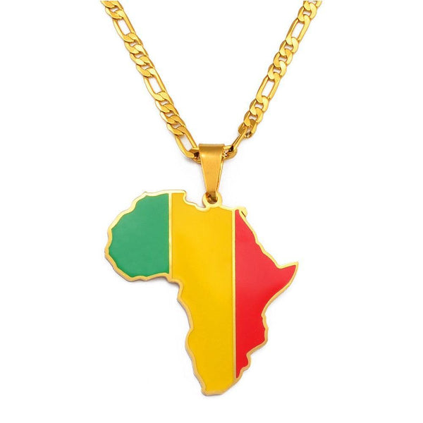 Africa Flag Map Necklace Collection