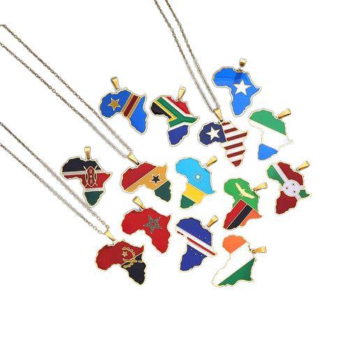 Africa Flag Map Necklace Collection