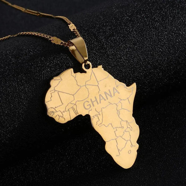 Africa Ghana Map Necklace