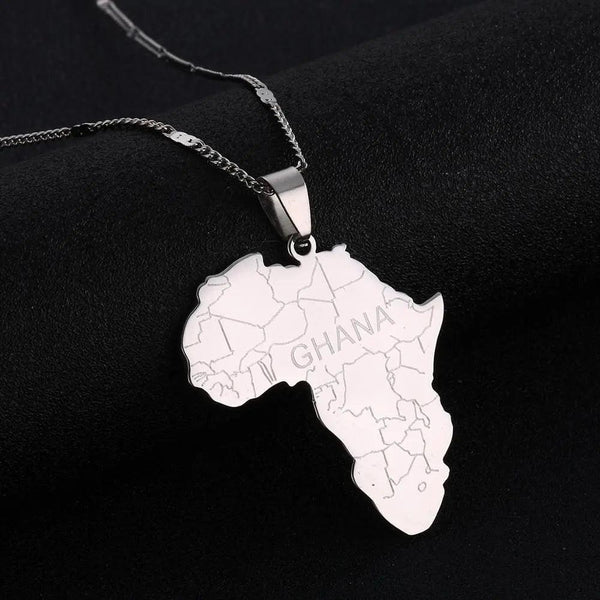 Africa Ghana Map Necklace