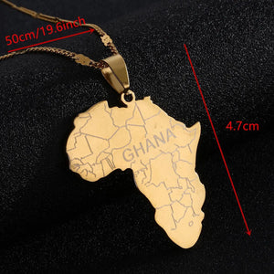 Africa Ghana Map Necklace